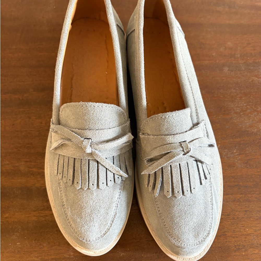 Women's Suede Loafers in Blue Gray